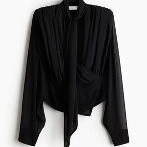 H&M STUDIO DRAPED SHIFFION BLOUSE S/S 2025